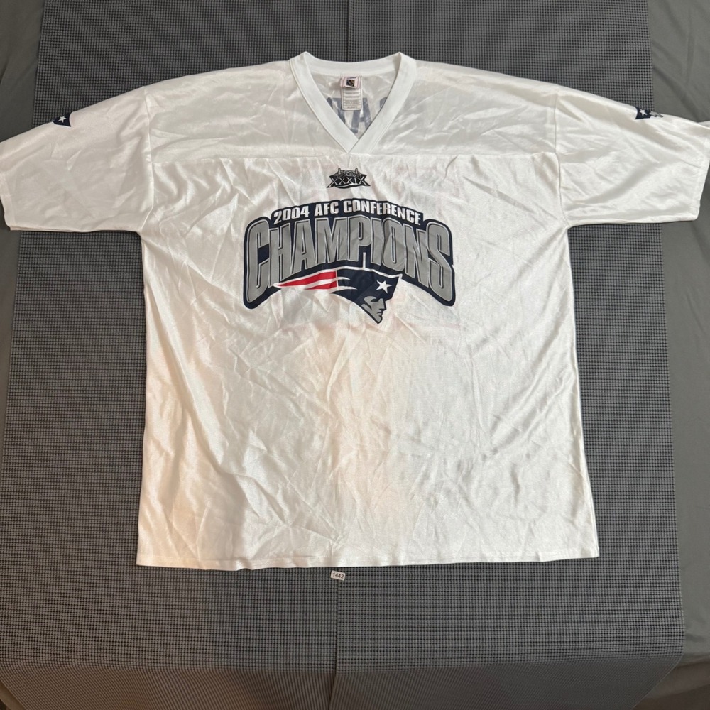 NFL New England Patriots Tom Brady 2004 AFC Champions Jersey White 2XL 12